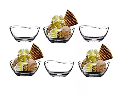 Buy 6 Ice Cream Bowl Sundae Glasses Appetizer Dessert Cocktail Fruit Glass 310ml • 10.99£