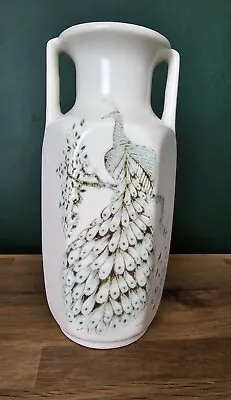 Buy Vintage Kingston Pottery Peacock Vase Double Handled Sides Decorative Decor • 12£