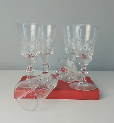 Buy Set Of 5 Vintage Cut Glass Sherry Port Glasses 12cms • 15£