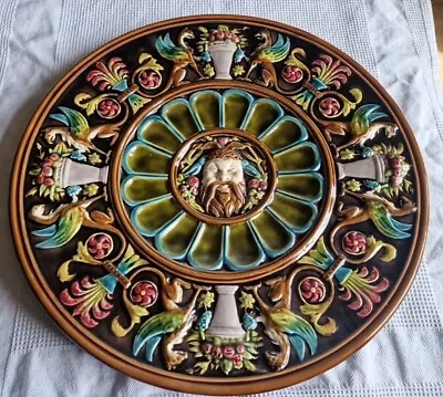Buy Majolica Charger 19th Cntry Gebruder Schutz ,Great Pattern,Slight Damage To Back • 68£