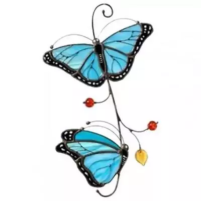 Buy Suncatcher For Window, 2 Butterfly Stained Glass Suncatcher Hanging Color Gift • 14.29£