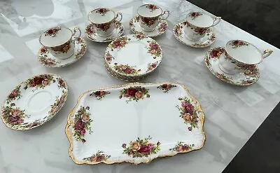 Buy Royal Albert Old Country Roses Sandwich Plate, 5 Cups 6 Saucers & 6 Tea Plates • 15£