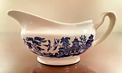 Buy Vintage Churchill Blue Willow Gravy Boat Made In England • 18.97£