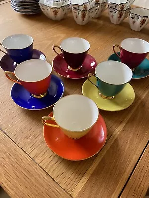Buy Vintage 1950’s Royal Albert Gaiety Series Cups And Saucers 6 Different Sets • 25£