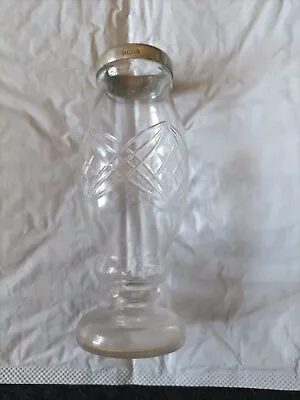 Buy Cut Glass Vase Silver Rimmed • 7.99£