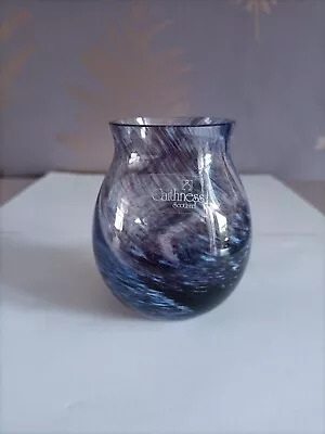 Buy Caithness Glass Blue/Purple Swirl Pattern Vase • 15£