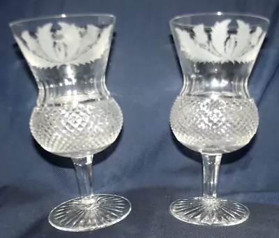 Buy Pair Of Edinburgh Crystal Thistle Large Water/Wine Glasses Perfect 165MM  6.5  • 139.99£