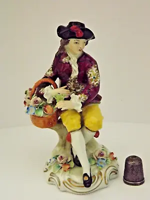 Buy Antique Sitzendorf German Porcelain Hand Painted Flower Seller Figurine/Ornament • 27.99£