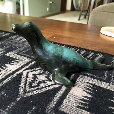 Buy Vintage Blue Mountain Pottery Canada Terracotta Figurine Drip Glaze Seal Green • 18.97£