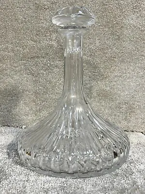 Buy Vintage Cut Glass Ships Decanter Clear Glass Whisky Brandy With Stopper • 9.99£