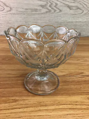Buy Vintage Cut Glass Pedestal Bowl Bon Bons Trinkets Scalloped Edges 5  Tall • 21.99£