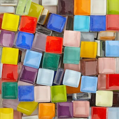Buy Home Decor DIY Stained Glass Mosaic Tiles 100g 1x1cm Arts Square Mixed Colour • 6.79£