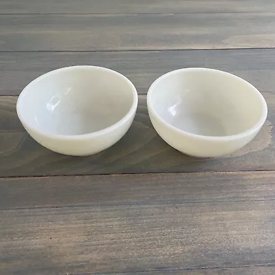 Buy Set Of Two 5  Vintage Anchor Hocking Fire King Milk Glass Chili Soup Bowls (SH) • 12.46£