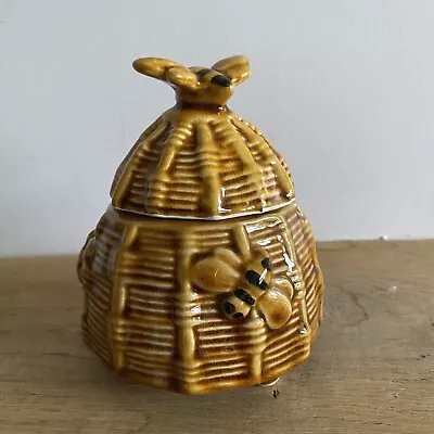 Buy VINTAGE CERAMIC BEEHIVE HONEY POT WITH LID Bees Marked Wilson Purdy Torquay • 8.50£