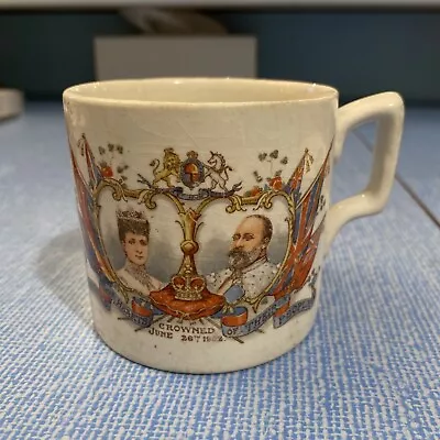 Buy KING EDWARD VII 1902 CORONATION OLD ANTIQUE Pottery ROYALTY MUG Cup • 5.99£