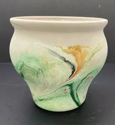 Buy Nemadji Pottery 3.125” Tall Orange/Green/Black Vase  • 16.37£