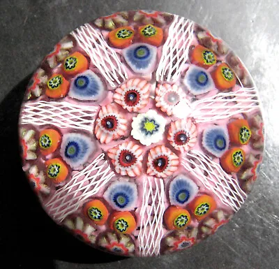 Buy Attractive  Vintage Strathearn Millifiori Glass Paperweight 2. 1/2  Inches Wide • 5£