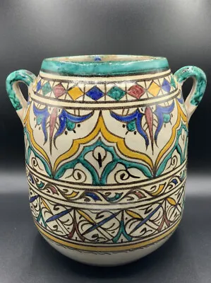 Buy Antique Moroccan Mediterranean Handmade Ceramic Table Vase • 283.50£