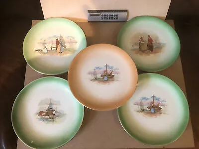 Buy Antique Booths Silicon China Plates ‘Dutch Scene’ Set Of 5 • 18.50£