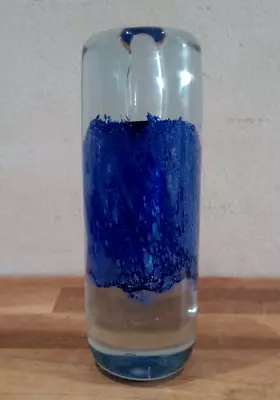Buy Vintage Signed Studio Blue  Glass Vase Czech ? Skrdlovice? • 20£