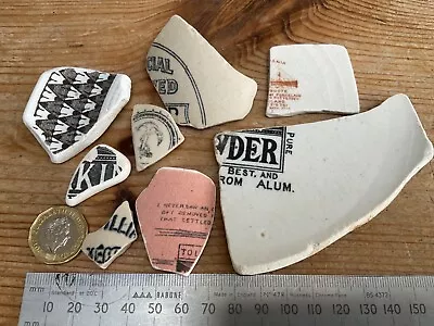 Buy Northumberland Beach Combing Sea Pottery Writing 8 Pieces Art Crafts Collectors • 24.99£