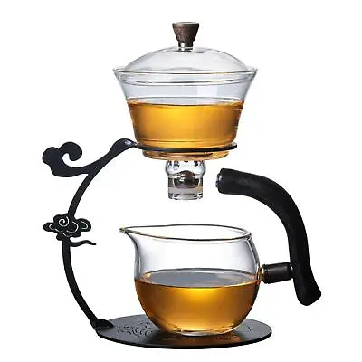 Buy Lazy Kungfu Glass Tea Set Semi-Automatic Tea Maker Drip Pot For Tea Coffee • 33.58£