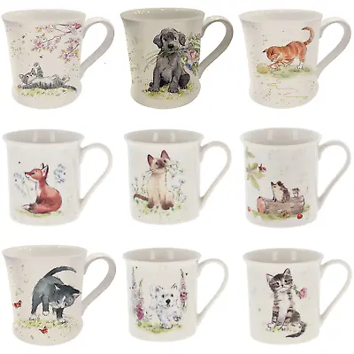 Buy Coffee Mugs China Tea Cups Boxed Cats Dogs Animals Paper Shed Designs 250 Ml • 8.58£