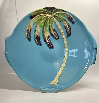 Buy Vintage Beswick Blue Charger With Palm Tree Design • 19.99£
