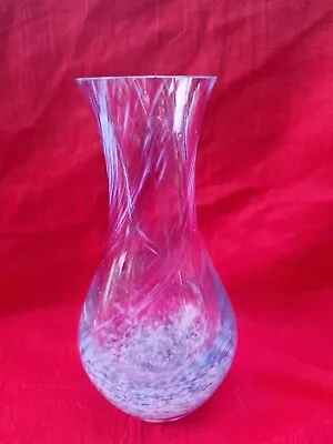 Buy Vintage Caithness ? Blue Bud Vase, Blue And Lilac Swirling Speckled Design  • 3£