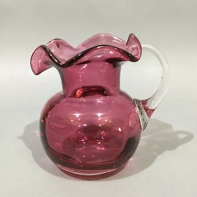 Buy Vintage Cranberry Glass Jug • 12.95£