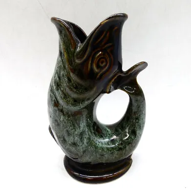 Buy Fosters Studio Pottery Cornwall Fish Jug Green Gurgle Jug Glug Gluggle 6.5  • 10.33£