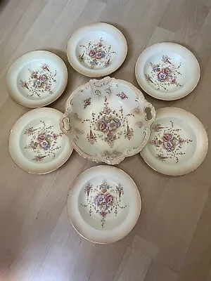 Buy Crown Devon Art Nouveau Blush Design Set Of 6 Desert Bowls &  Large Serving Bowl • 35£