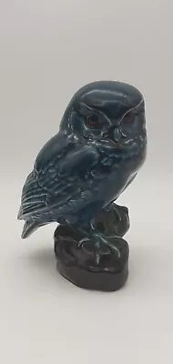 Buy Poole Pottery Blue & Black Glazed Owl Figurine #9012 • 15.99£