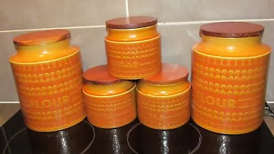 Buy Vintage 1970`s Hornsea Saffron Tea Coffee Sugar + 2 Flour Jars • 35£
