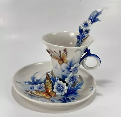 Buy Franz Collection Eternal Love Forever Wedding Teacup Saucer Spoon Butterfly • 374.35£
