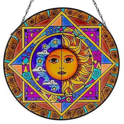 Buy VEWOGARDEN Sun Stained Glass Window Hangings, Sunface Suncatcher For Window With • 27.70£