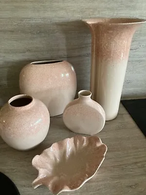 Buy Shelf Pottery- Halifax- 5 Pieces Of Peach/pink Coloured Concept Range Items • 75£