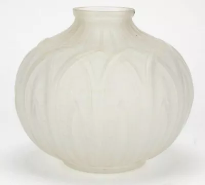 Buy Art Deco Frosted Glass Vase Art Nouveau Lalique Pot French Parisian Antique • 50£