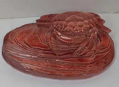 Buy Robin Lehman Pink/Red Crab Glass Art Paperweight Aquatic Ocean Decorative • 24.02£