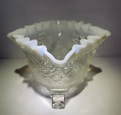 Buy Opalescent Square Top Tri Footed Jefferson Fine Cut And Roses Clear Bowl C.1903 • 11.38£