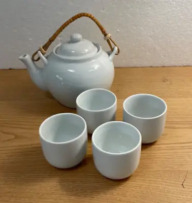 Buy Pier 1 Imports Tea Set Porcelain China Teapot & 4 Cups White Never Used Japanese • 19.20£