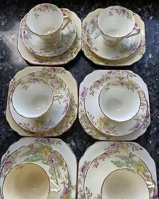 Buy Vintage Radfords Fenton English Bone China Floral 6 Tea Trios • 20£