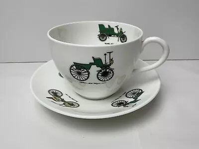 Buy Crown Staffordshire Jumbo / Large Cup & Saucer Vintage Cars Superb Condition • 9.99£