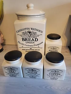 Buy 5 Piece Charlotte Watsons Country By Henry Watson Pottery Includes Bread Crock • 70£