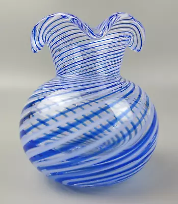 Buy Turkish Pasabahce Glass Vase CESM-I BULBUL. Clear W/Blue White Stripe. 3.75  • 29.99£