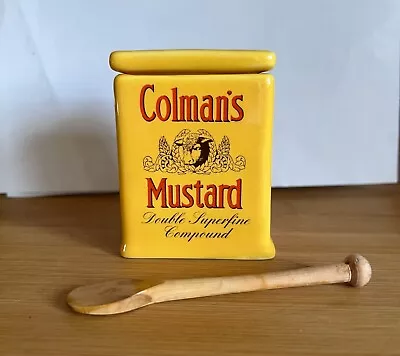 Buy Colman’s Mustard Pot From Holkham Pottery With Wooden Spoon • 9.75£