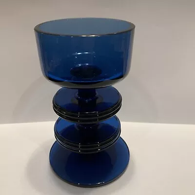Buy Wedgewood Cobalt Blue Sheringham Glass Candlestick By Ronald Stennet Wilson • 44.99£