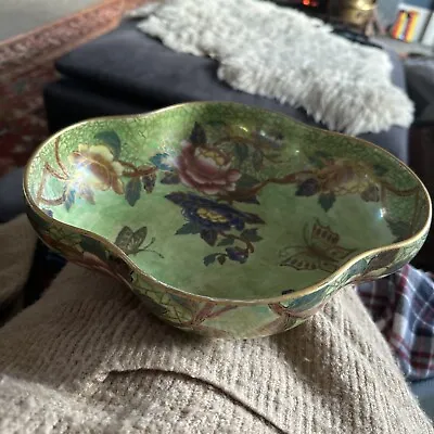 Buy Rare Collectable Vintage Maling Lustre Pottery Bowl Flower Butterfly 5855 • 45£