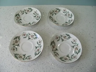 Buy Crown Staffordshire Christmas Rose Fine Bone China Set Of Four Saucers 14cm 5.5  • 10£