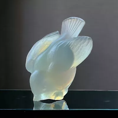 Buy Sabino France Art Glass Opalescent  White “Oiseau” Happy Bird Signed 3”x2”x1.5” • 49.04£